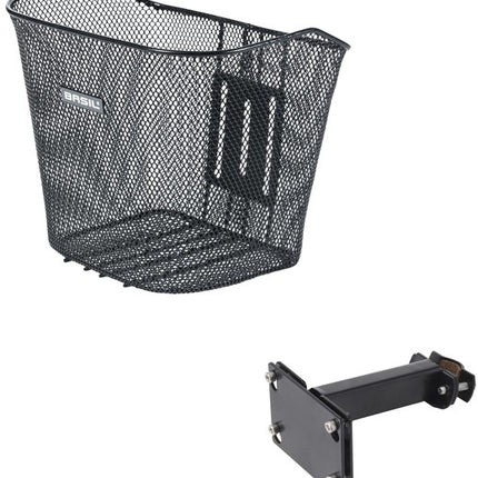 Fietsmand Basil Bremen 34 x 25 x 28 cm - inclusief vast montagesysteem - zwart