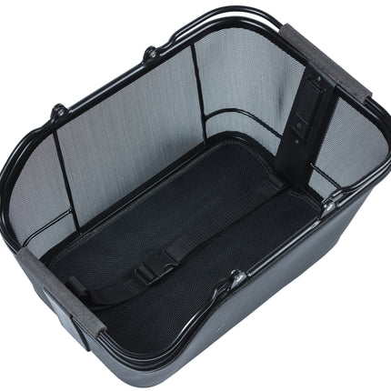 Fietsmand Basil Cento Tech Fiber Nordlicht (met MIK-adapterplaat) - solid zwart
