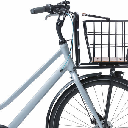 Fietsmand MIK Basil Nordland - voorop en/of achterop 23 liter 40 x 32 x 30 cm - zwart/natural bruin