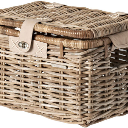 Rotan fietsmand Basil Denton medium 39 x 27 x 25 cm - nature grey