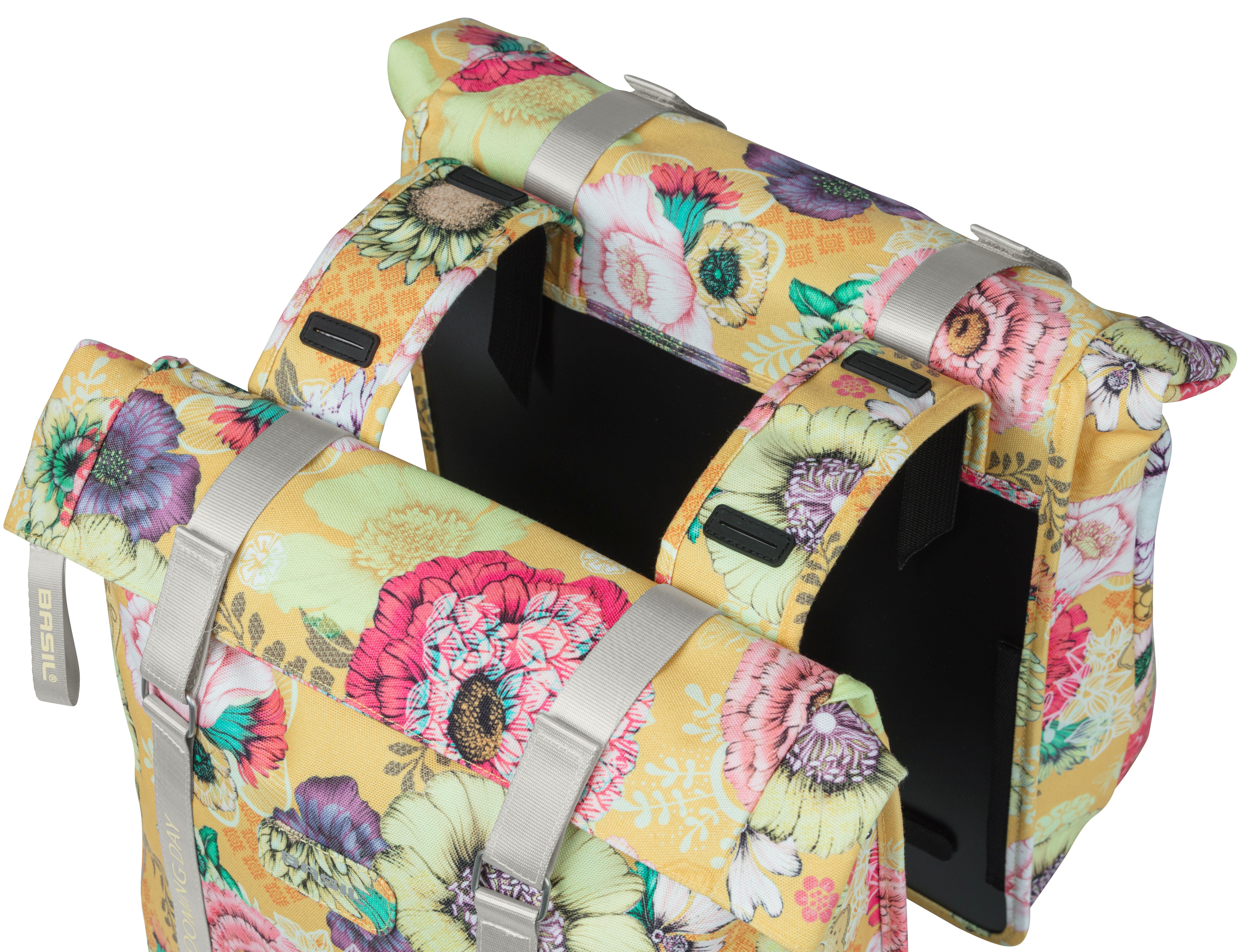 Dubbele fietstas Basil Bloom Field 35 liter 30 x 15 x 33 cm - honey yellow