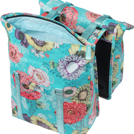 Dubbele fietstas Basil Bloom Field Double 35 liter 30 x 15 x 33 cm - sky blue