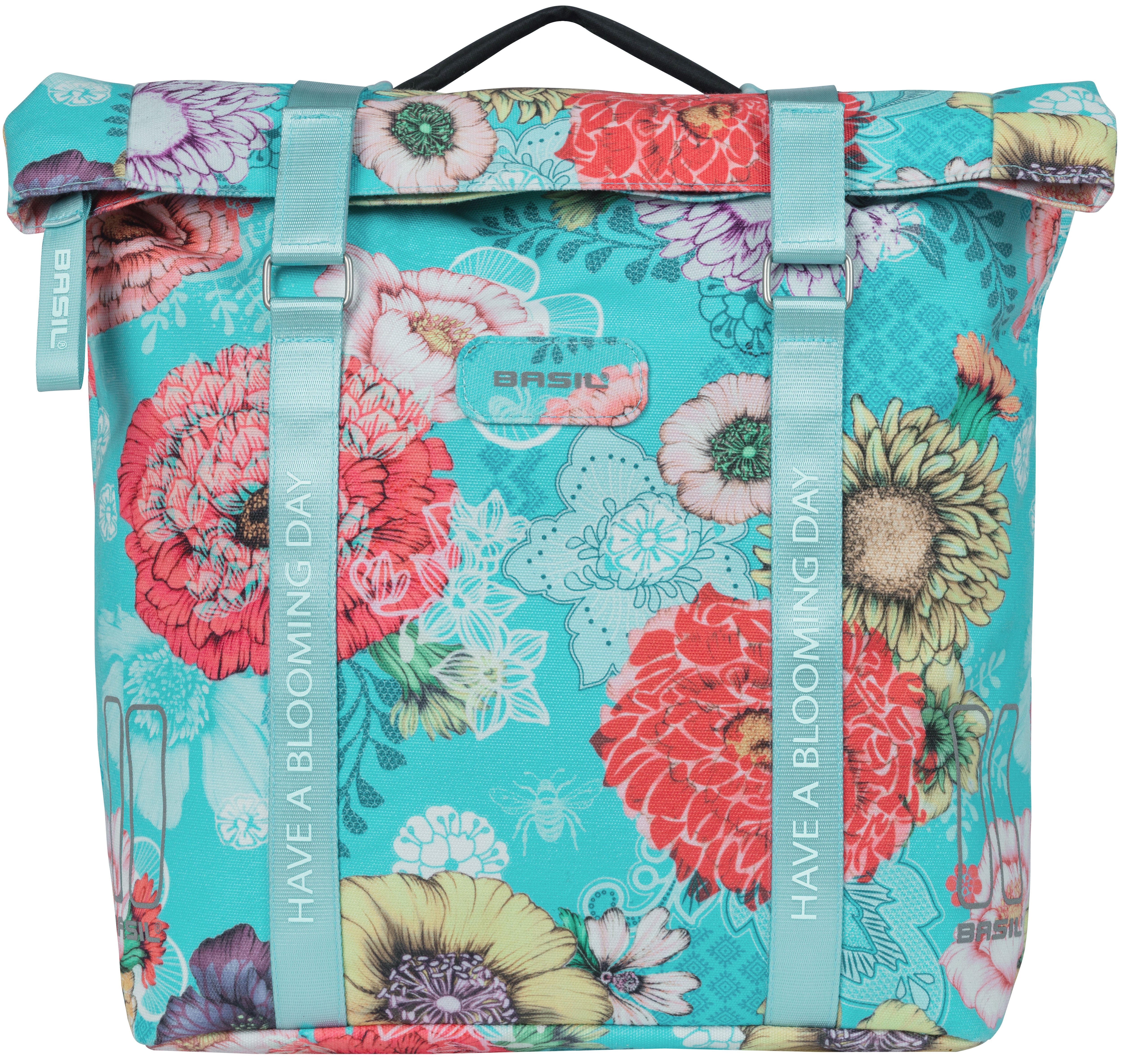 Dubbele fietstas Basil Bloom Field Double MIK 35 liter 30 x 15 x 33 cm -  sky blue