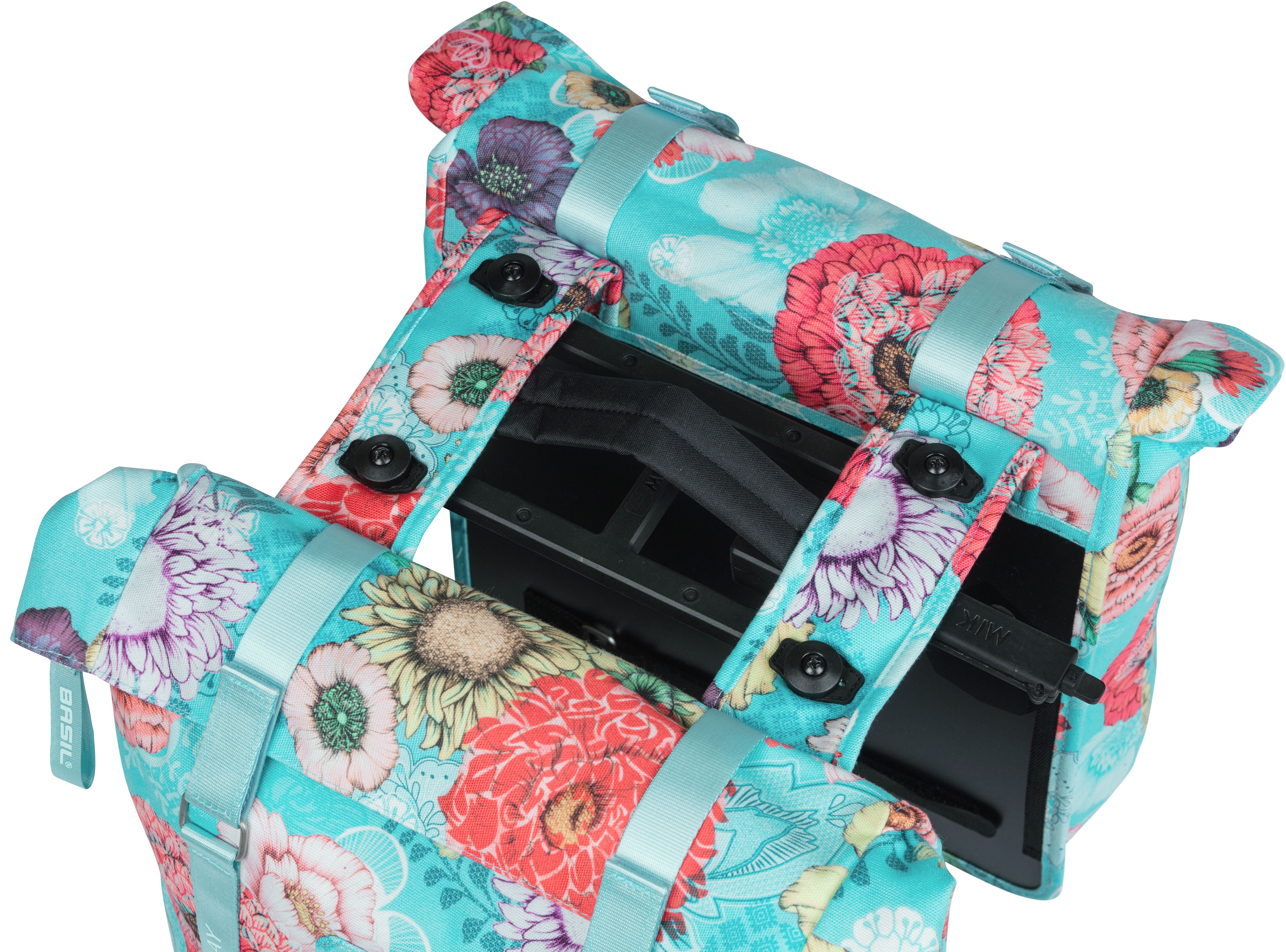 Dubbele fietstas Basil Bloom Field Double MIK 35 liter 30 x 15 x 33 cm -  sky blue