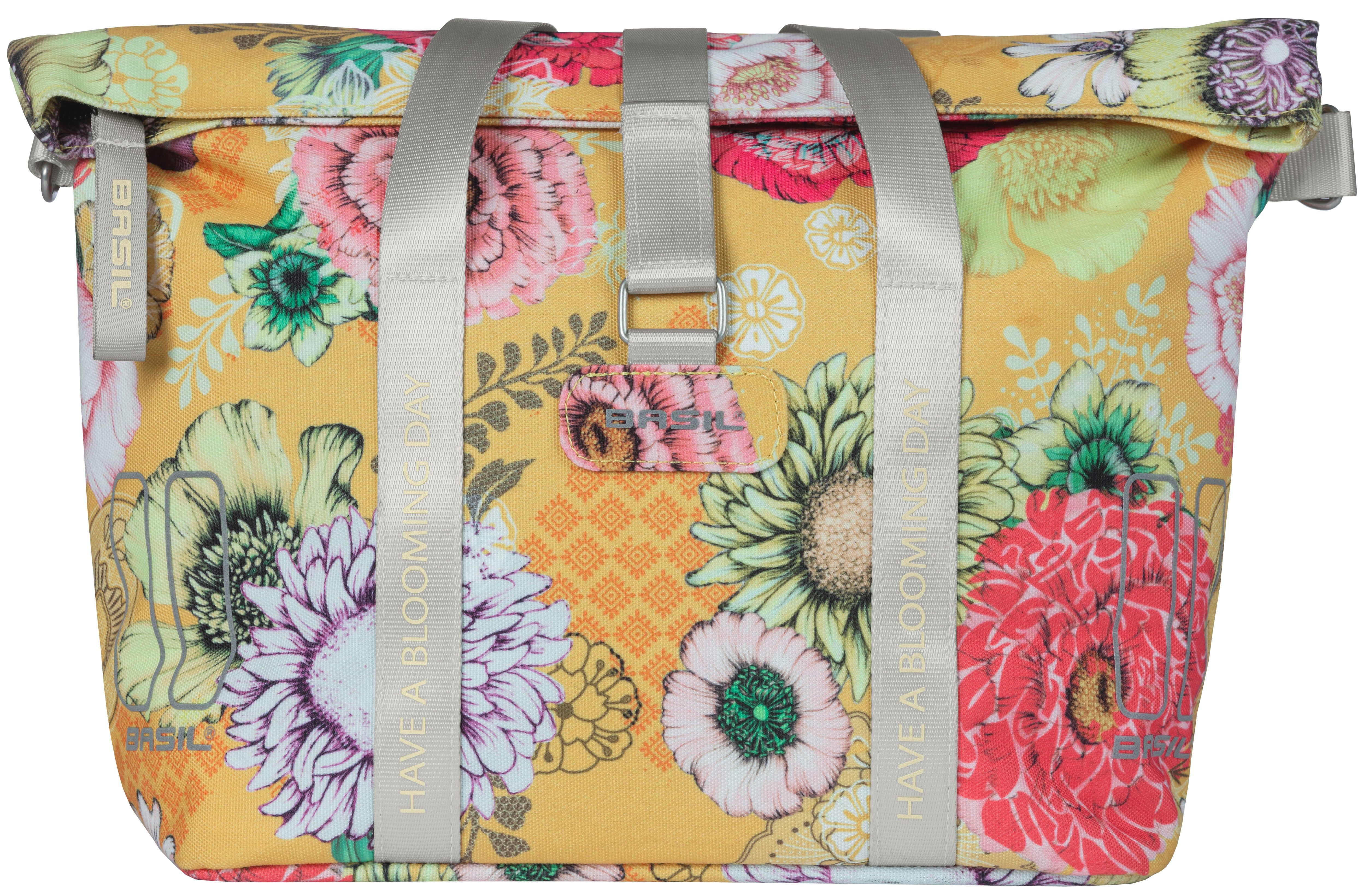 Stuurtas Basil Bloom Field KF-hook 11 liter 29 x 15 x 26 cm - honey yellow