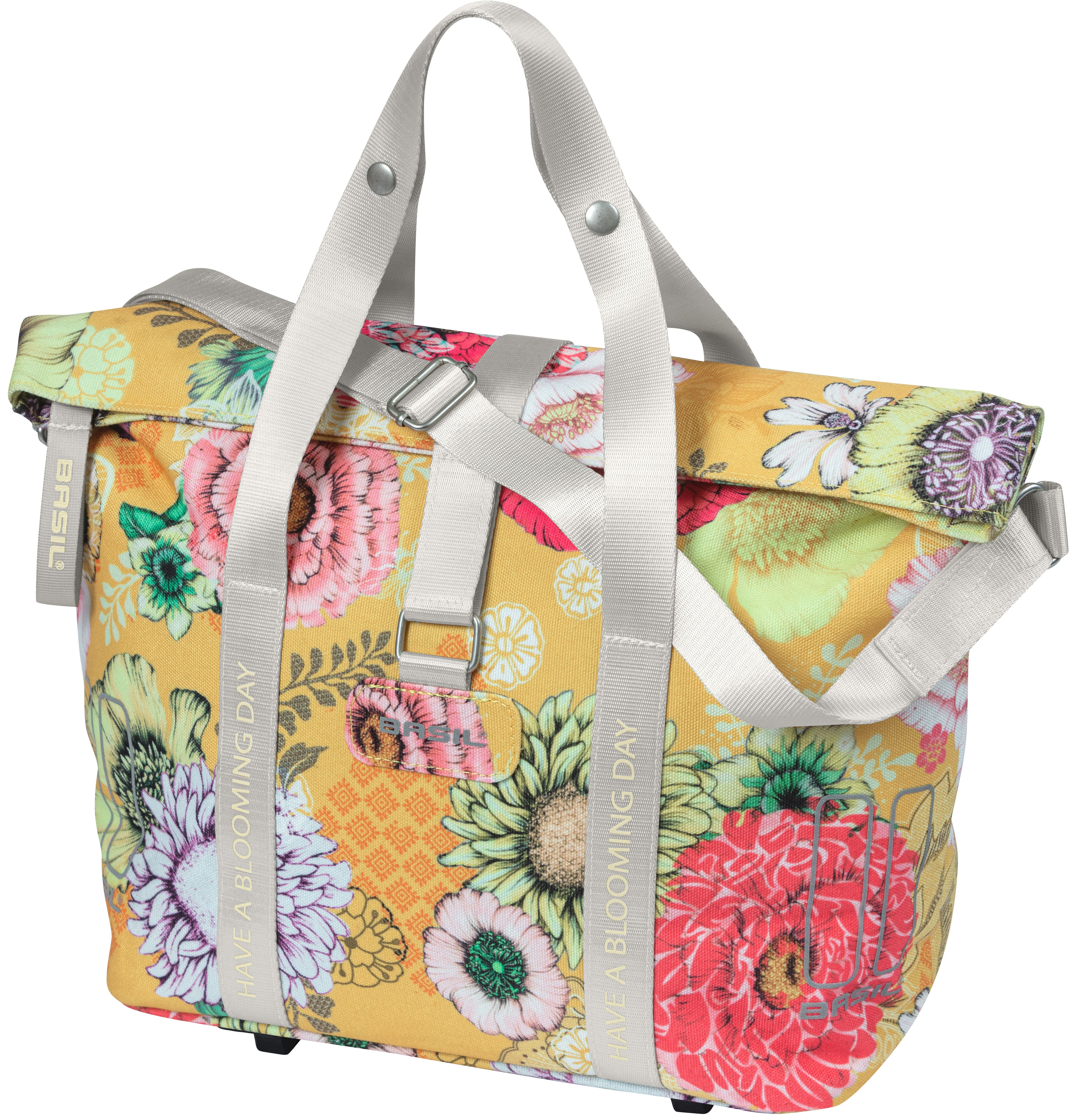 Fietstas Basil Bloom Field MIK (met KF-hook) 11 liter 29 x 15 x 28 cm - honey yellow