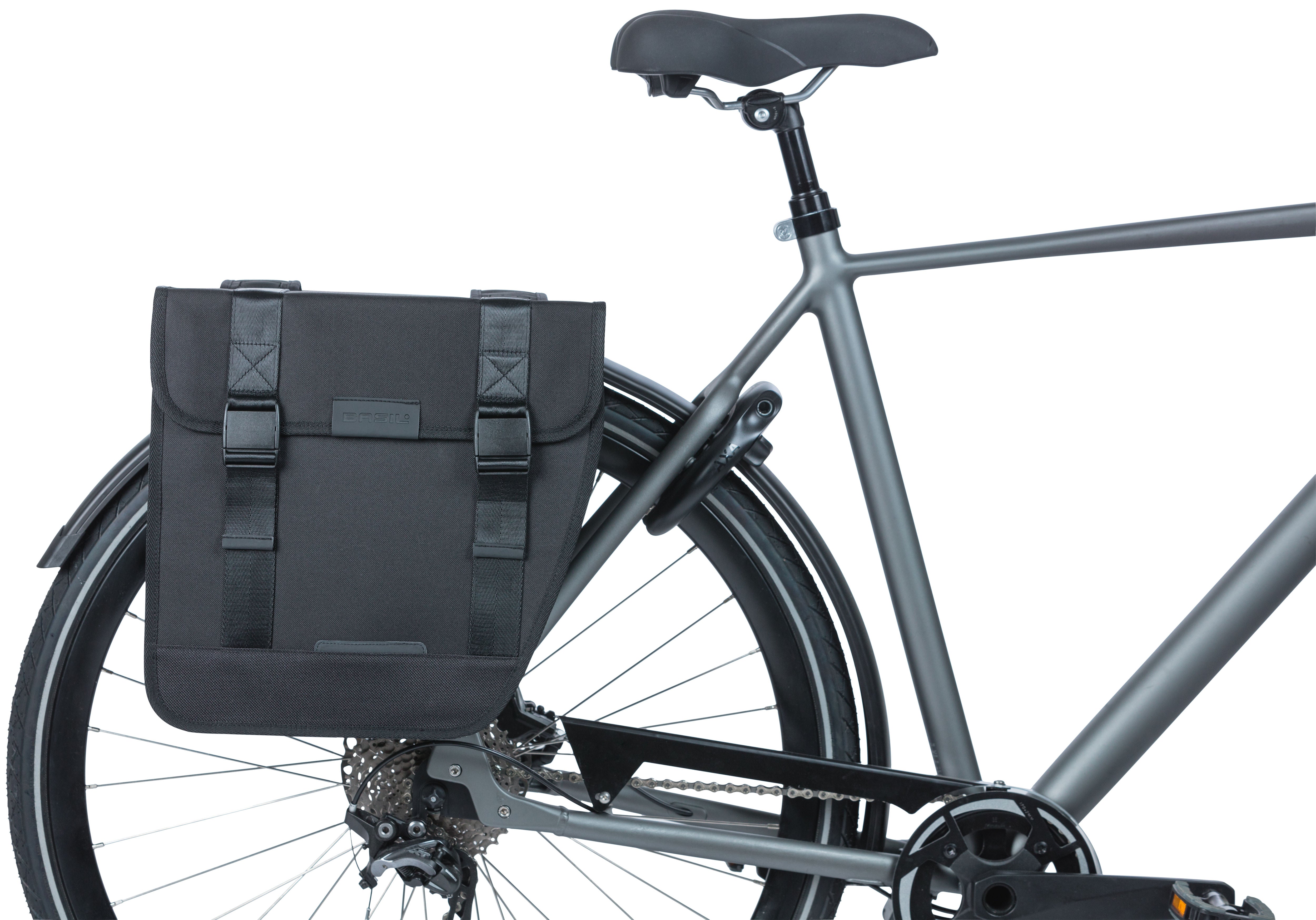 Dubbele fietstas Basil Tour Double 28 liter 34 x 14 x 34 cm - zwart