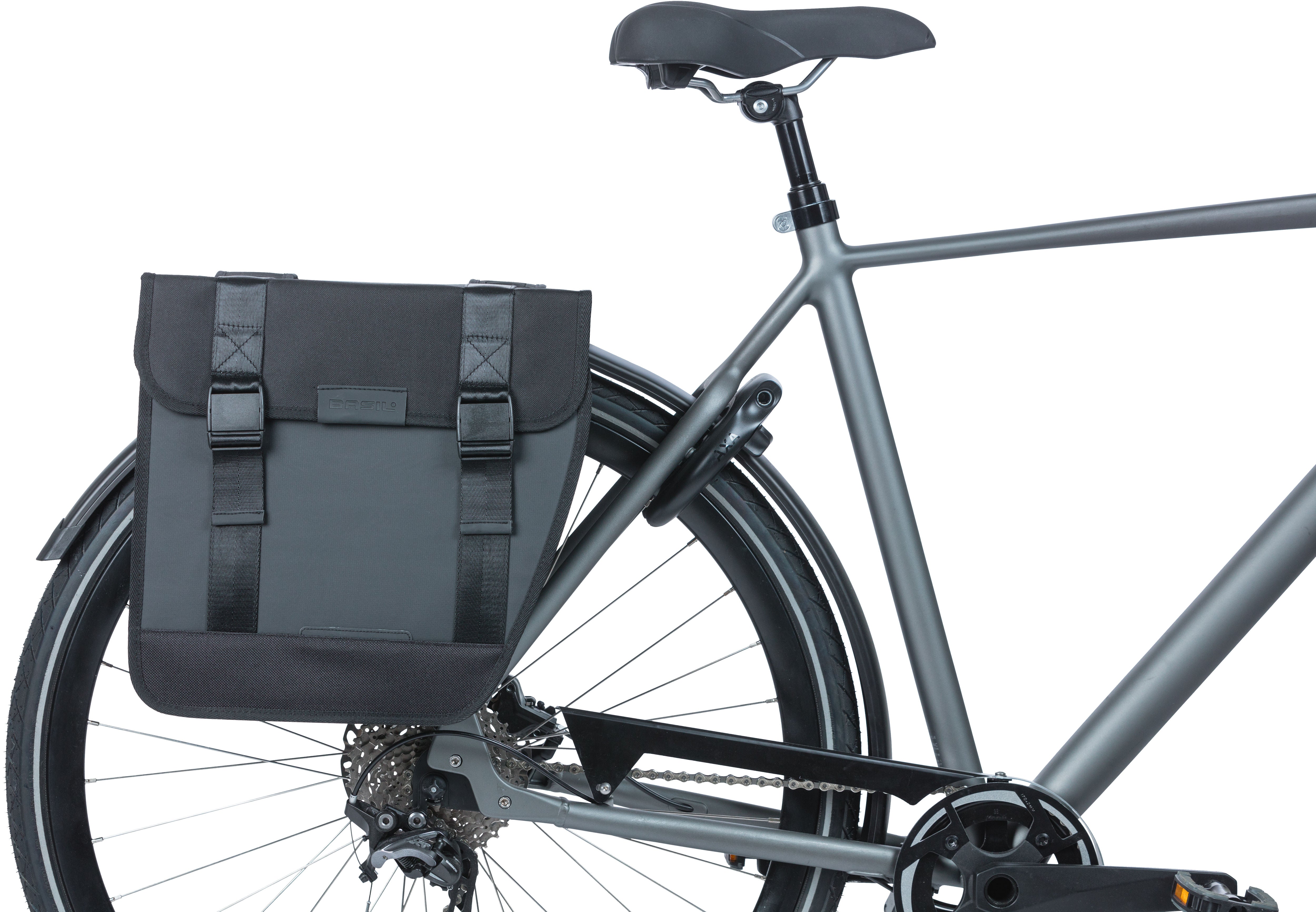 Dubbele fietstas Basil Tour Waterproof 28 liter 34 x 14 x 34 cm - zwart