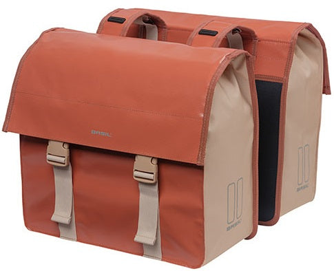 Dubbele fietstas Basil Urban Load 48-53 liter 40 x 17 x 46 cm - moss green/sand