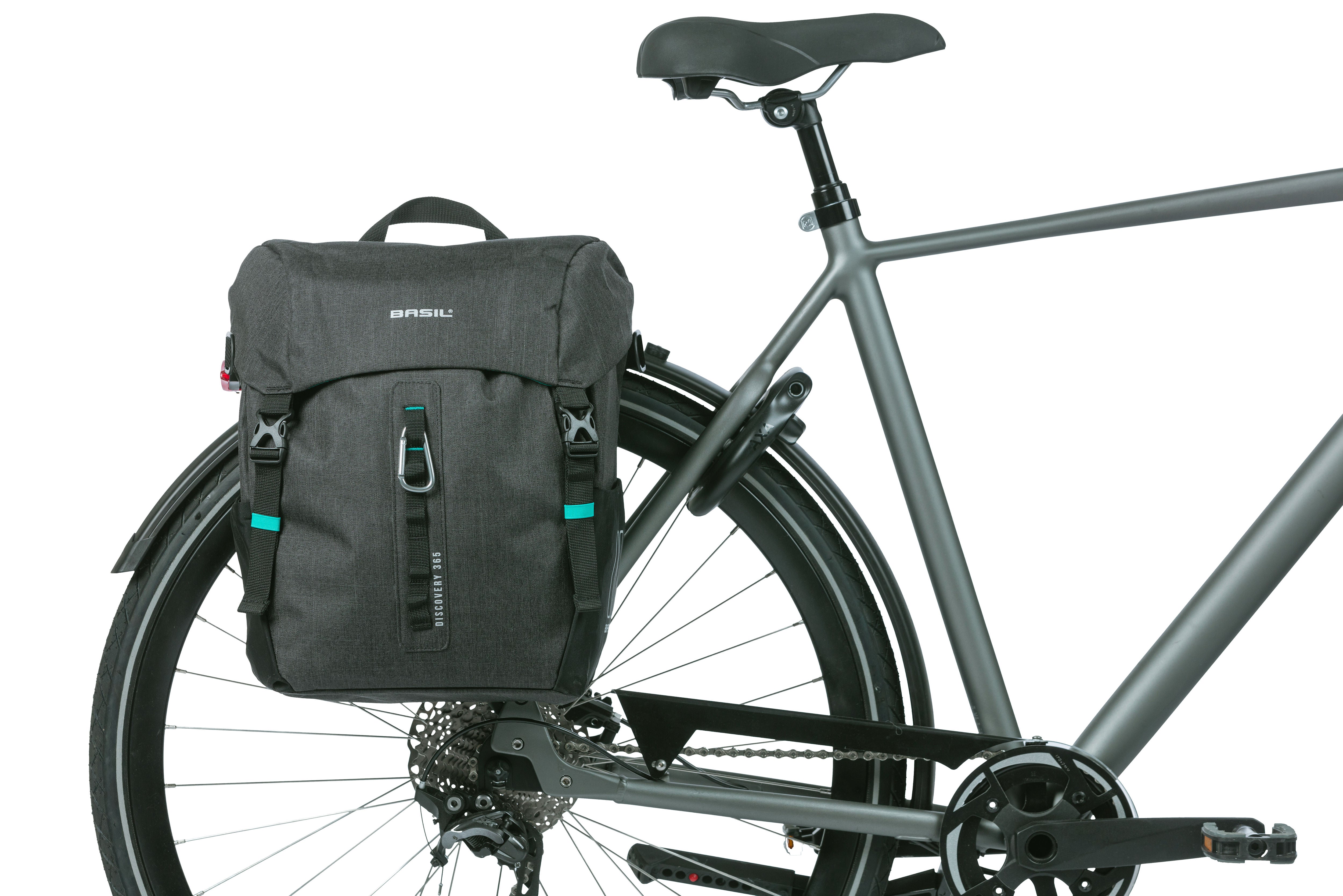 Fietstas Basil Discovery 365D L 20 liter 30 x 17 x 36 cm - zwart melee