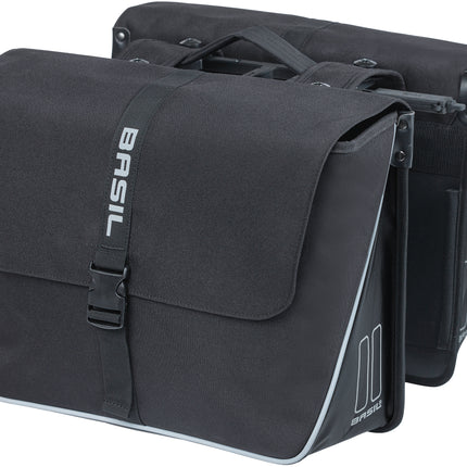 Dubbele fietstas Basil Forte MIK 35 liter 41 x 15 x 34 cm - zwart/zwart