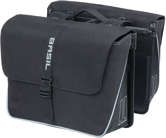 Dubbele fietstas Basil Forte MIK 35 liter 41 x 15 x 34 cm - zwart/zwart