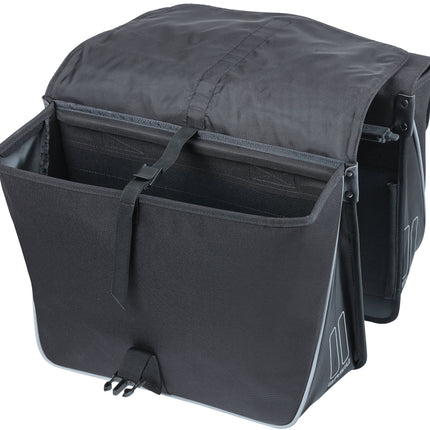 Dubbele fietstas Basil Forte MIK 35 liter 41 x 15 x 34 cm - zwart/zwart