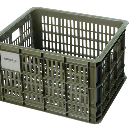 Fietskrat Basil Crate medium 27 liter 34 x 40 x 25 cm - moss green