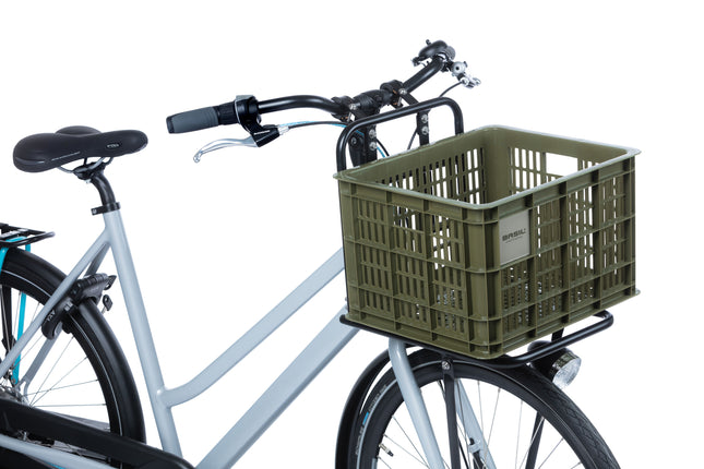 Fietskrat Basil Crate medium 27 liter 34 x 40 x 25 cm - moss green