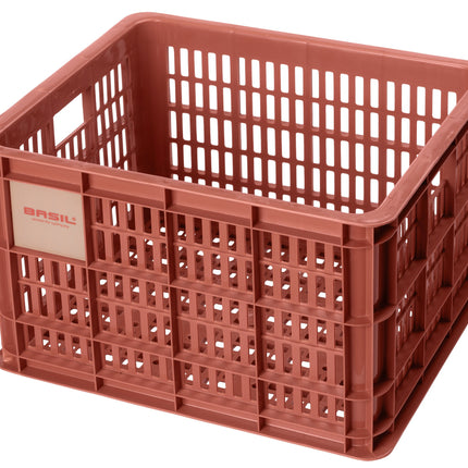Fietskrat Basil Crate medium 27 liter 34 x 40 x 25 cm - terra red