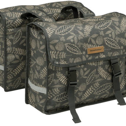 Dubbele fietstas New Looxs Fiori Double 30 liter 37 x 12,5 x 33 cm (2x) - forest anthracite