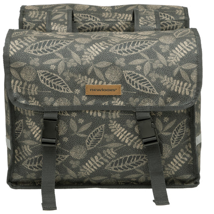 Dubbele fietstas New Looxs Fiori Double 30 liter 37 x 12,5 x 33 cm (2x) - forest anthracite