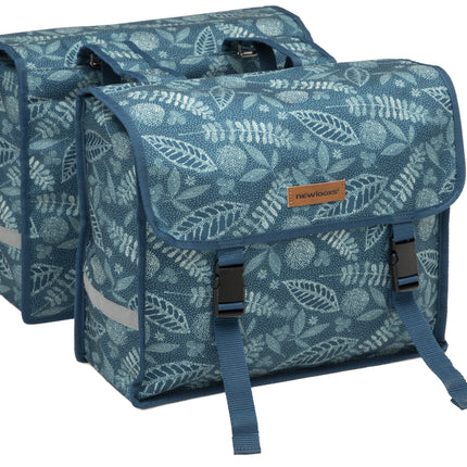 Dubbele fietstas New Looxs Fiori Double 30 liter 37 x 12,5 x 33 cm (2x) - forest blue