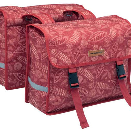 Dubbele fietstas New Looxs Fiori Double Forest 30 liter 37 x 12,5 x 33 cm (2x) - red