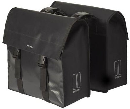 Dubbele fietstas Basil Urban Load 48 liter 41 x 18 x 46 cm - zwart reflective