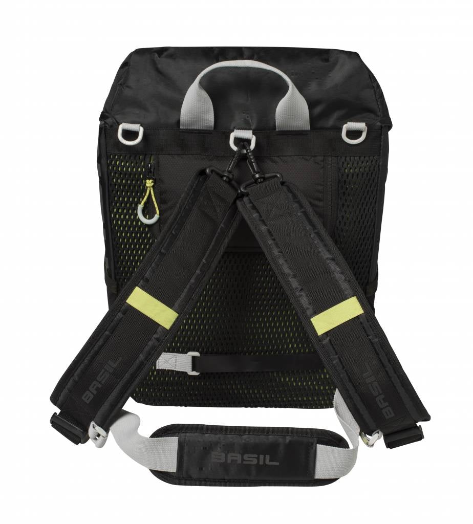 Fietsschoudertas Basil Miles Daypack 16 liter 33 x 17 x 41 cm - zwart/grijs