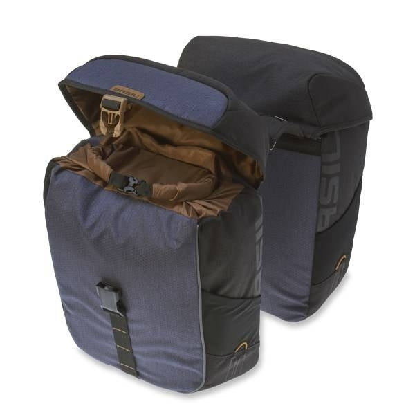 Dubbele fietstas Basil Miles Double Bag 34 liter 34 x 19 x 43 cm - zwart/grijs