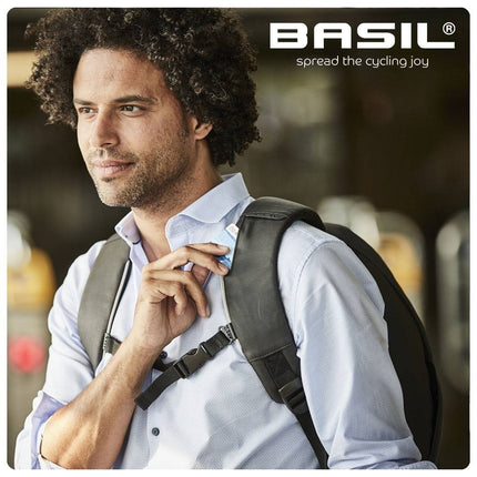 Fietsrugzak Basil B-Safe Backpack Nordlicht 18 liter 29 x 14 x 45 cm - zwart