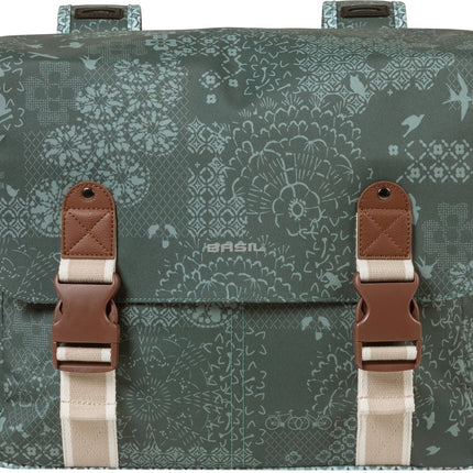 Dubbele fietstas Basil Bohème Carry All 35 liter 37 x 15 x 37 cm - groen