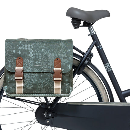 Dubbele fietstas Basil Bohème Carry All 35 liter 37 x 15 x 37 cm - groen