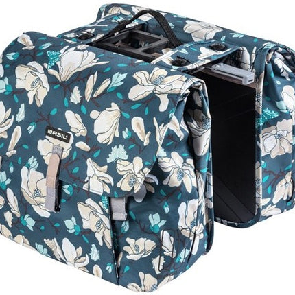 Dubbele fietstas Basil Magnolia MIK 35 liter - teal blue