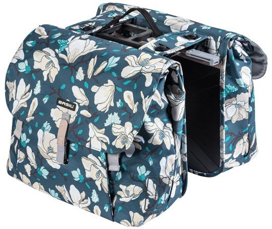 Dubbele fietstas Basil Magnolia MIK 35 liter - teal blue