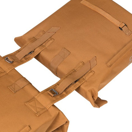 Dubbele fietstas Basil City 28 tot 32 liter 30 x 18 x 49 cm - camel bruin