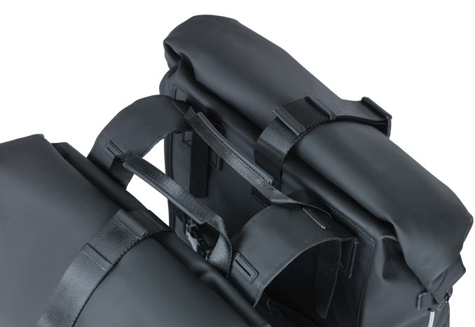 Dubbele fietstas Basil SoHo Nordlicht 41 liter 31 x 13 x 37 cm - zwart