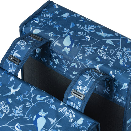 Dubbele fietstas Basil Wanderlust 35 liter 36 x 14 x 41cm - indigo blauw