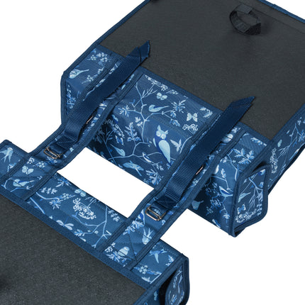 Dubbele fietstas Basil Wanderlust 35 liter 36 x 14 x 41cm - indigo blauw