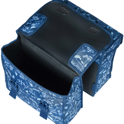 Dubbele fietstas Basil Wanderlust 35 liter 36 x 14 x 41cm - indigo blauw