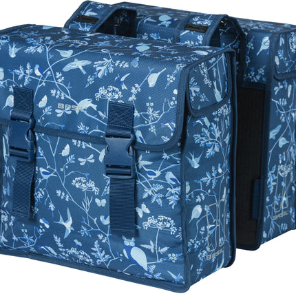 Dubbele fietstas Basil Wanderlust 35 liter 36 x 14 x 41cm - indigo blauw