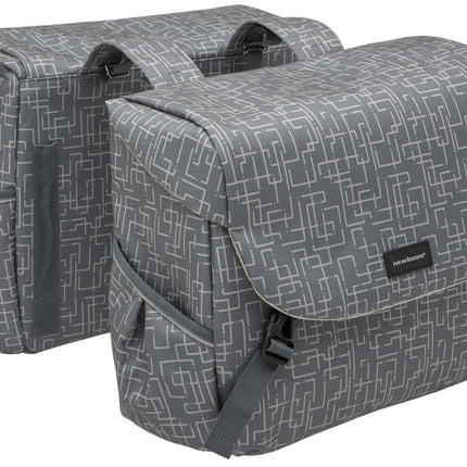 Dubbele fietstas New Looxs Mondi Joy Double RT 38 liter 37 x 16 x 32 cm (2x) - ivy grey
