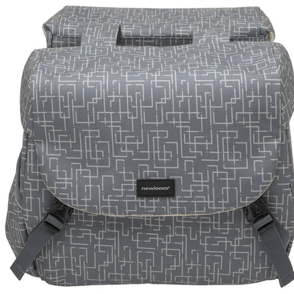 Dubbele fietstas New Looxs Mondi Joy Double RT 38 liter 37 x 16 x 32 cm (2x) - ivy grey