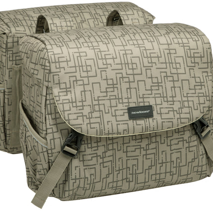Dubbele fietstas New Looxs Mondi Joy Double 38 liter 37 x 16 x 32 cm (2x) - ivy walnut