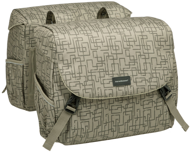 Dubbele fietstas New Looxs Mondi Joy Double 38 liter 37 x 16 x 32 cm (2x) - ivy walnut