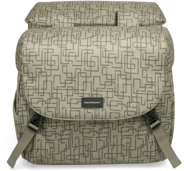 Dubbele fietstas New Looxs Mondi Joy Double 38 liter 37 x 16 x 32 cm (2x) - ivy walnut