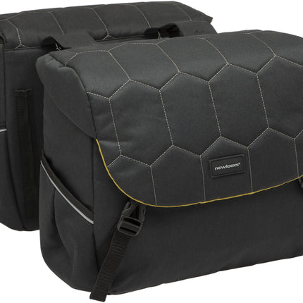 Dubbele fietstas New Looxs Mondi Joy Double 38 liter 37 x 16 x 32 cm (2x) - quilted black