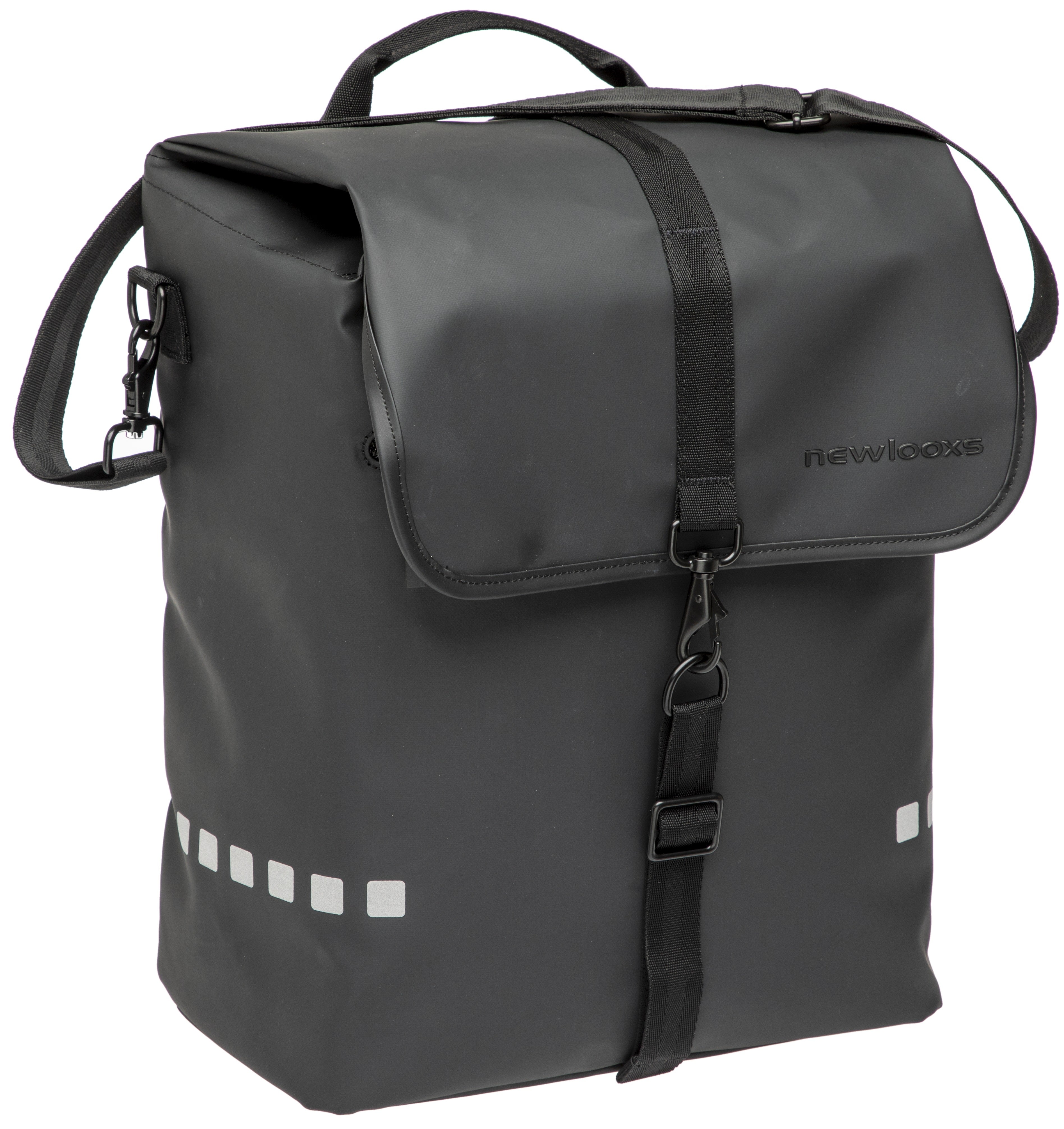 Fietstas New Looxs Odense Single 17,5 liter 32 x 16 x 38 cm - zwart