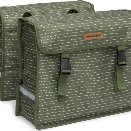 Dubbele fietstas New Looxs Fiori Double 30 liter 37 x 33 x 12,5 cm (x2) - nomi green