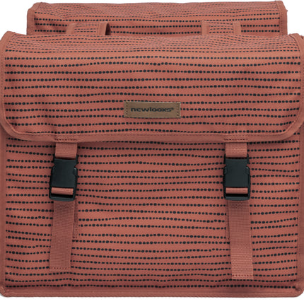 Dubbele fietstas New Looxs Fiori Double 30 liter 37 x 33 x 12,5 cm (x2) - nomi red