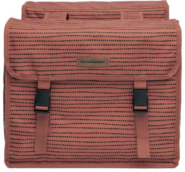 Dubbele fietstas New Looxs Fiori Double 30 liter 37 x 33 x 12,5 cm (x2) - nomi red
