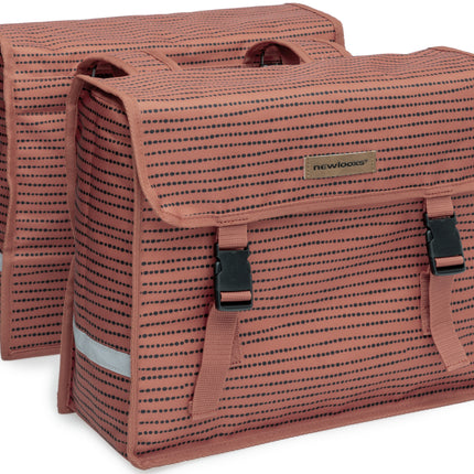 Dubbele fietstas New Looxs Fiori Double 30 liter 37 x 33 x 12,5 cm (x2) - nomi red