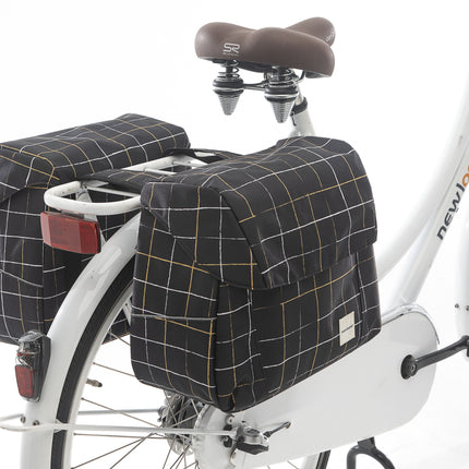 Dubbele fietstas New Looxs Joli Check 37 liter 38 x 30 x 18 cm (2x) - black